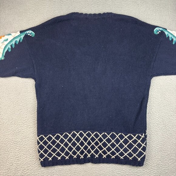 Vintage 90's Hand Knitted Cardigan Sweater Women's 1X Plus Heavy Cottage Core - Picture 5 of 7